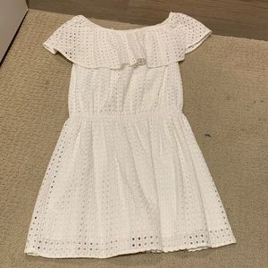 White Crochet Off- shoulder Dress